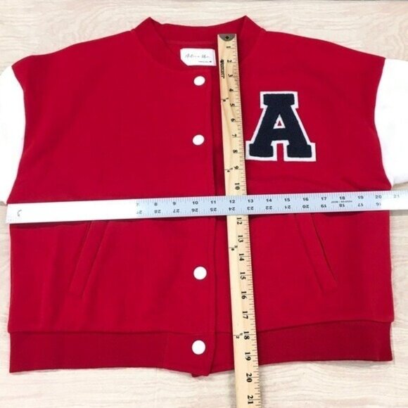 Varsity letter Jacket Women  Medium Red White Letter A Retro Sporty50s Carhop - Picture 11 of 14